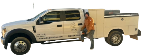 Owner Ryan Braker and Work Truck