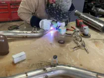 Stainless Exhaust Weld in Progress For Classic Cars