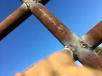 Farm Fence Weld Wide Shot in Loch Lloyd