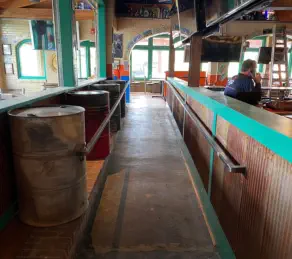 handrail with custom destressed barrels